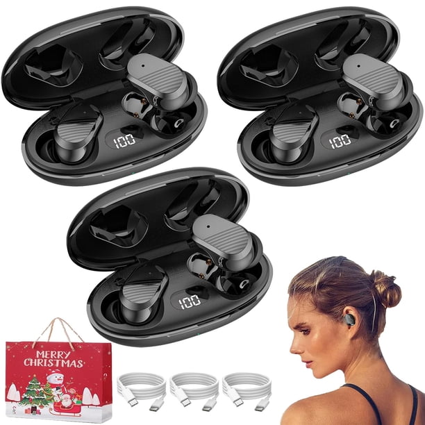 Echolabs Audio Ear Buds 2024 Edition, Echolabs Ear Buds 2024 Edition, Echolabs Earbuds 2024 Long Life Battery, Echolabs Audio Earbuds Wireless Bluetooth 2024, Waterproof, Sweat-Resistant (Black-3 Pcs)