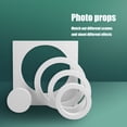 thumbnail image 3 of Adornos de fotografía de bloque de espuma de apoyo fotográfico geométrico 3D decoración del hogar 5 piezas blanco redondo Inevent HA001751-07, 3 of 6