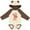 Natural & Brown w Ears, variant on Inktastic Cute Robot, Smiling Robot, Colorful Robot Boys or Girls Long Sleeve Baby Bodysuit