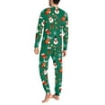 thumbnail image 4 of Renewold Gingerbread Man Reindeer Pajama for Men Size S Christmas Holiday Family Pjs Matching Set 2 Pieces Green Sleepwear T-Shirt Pants with Pockets, 4 of 5