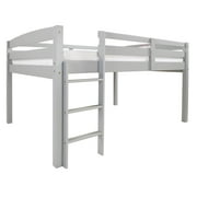 Camaflexi Tribeca Solid Wood Low Loft Bed Frame Full in Gray