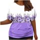 thumbnail image 1 of Fiudx Ofertas Relámpago Camiseta de Manga Corta Grande con Cuello Redondo Plisada y Cintura de Manga Corta Informal a La Moda para Mujer, 1 of 5