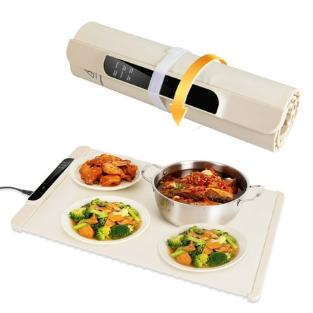 Fohil Warming Mat for Food, Electric Warming Tray with 6 Temperature Settings for Gatherings