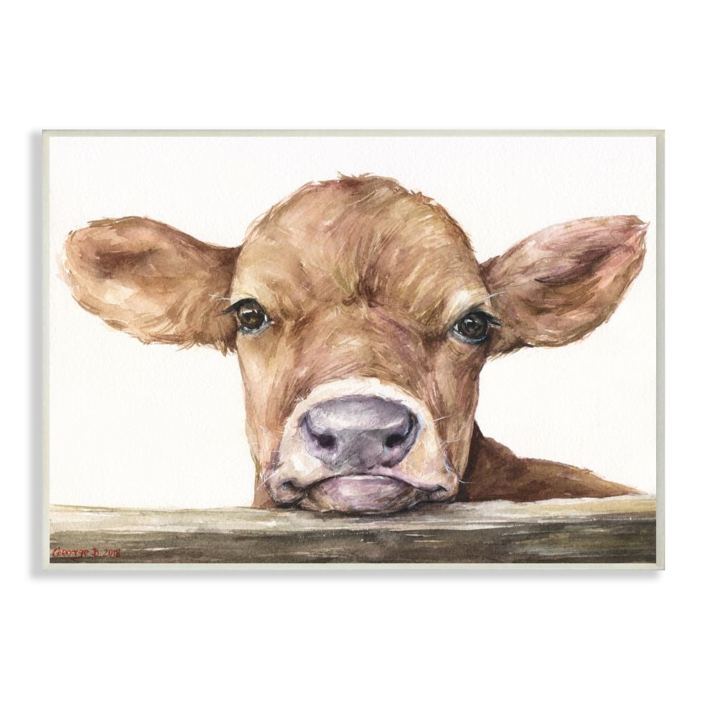 Handmade & Hand Painted Toddler's Wooden Cow with Calf Jigsaw 