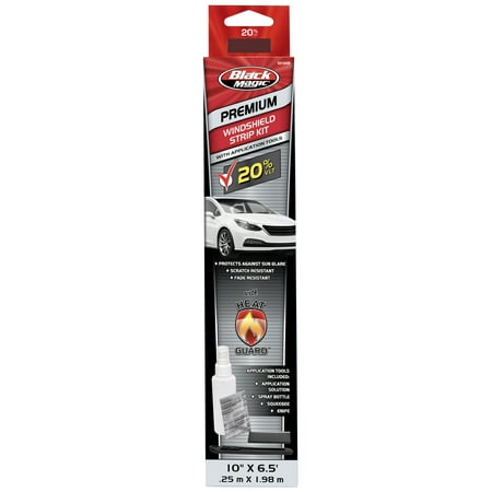 Black Magic Premium 20% VLT Windshield Glare Strip Kit