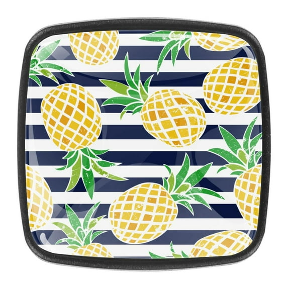 4 Pcs Square Cabinet Handle Cupboard Knob Drawer Pulls Handle Pineapple Drawer Knobs with Screws Furniture Decoration