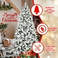 thumbnail image 5 of 8ft Pre-Lit Snow Flocked Christmas Tree with 470 Multicolor 10-Function LED Lights, Artificial Holiday Xmas Tree w/1793 PVC Tips, Metal Stand and Hinged Branches, 5 of 9