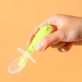 thumbnail image 4 of Cucharas de entrenamiento de silicona para bebés Gentle Scoop con protección contra estrangulamiento, paquete de 4, rosa/púrpura verde+rosa Jormftte JQWJ185-3, 4 of 5