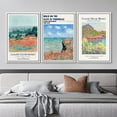 thumbnail image 2 of IDEA4WALL Framed Canvas Print Wall Art Set of 3 Walk on The Cliff at Pourville by Claude Monet Posters Wall Decor Retro Abstract Landscape Prints Farmhouse Country Artwork -, 2 of 5
