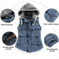 thumbnail image 6 of Coats Women Jackets Casual Autumn Winter Sleeveless Warm Thicken Hooded Cotton Waistcoat Vest Women Clothing, 6 of 12