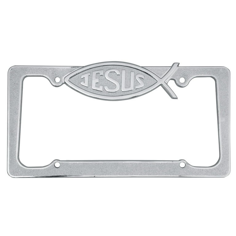 Chrome Plated Die-Cast Stainless Metal License Plate Frame / Holder  Universal Size - American Bald Eagle (Pack of 2)