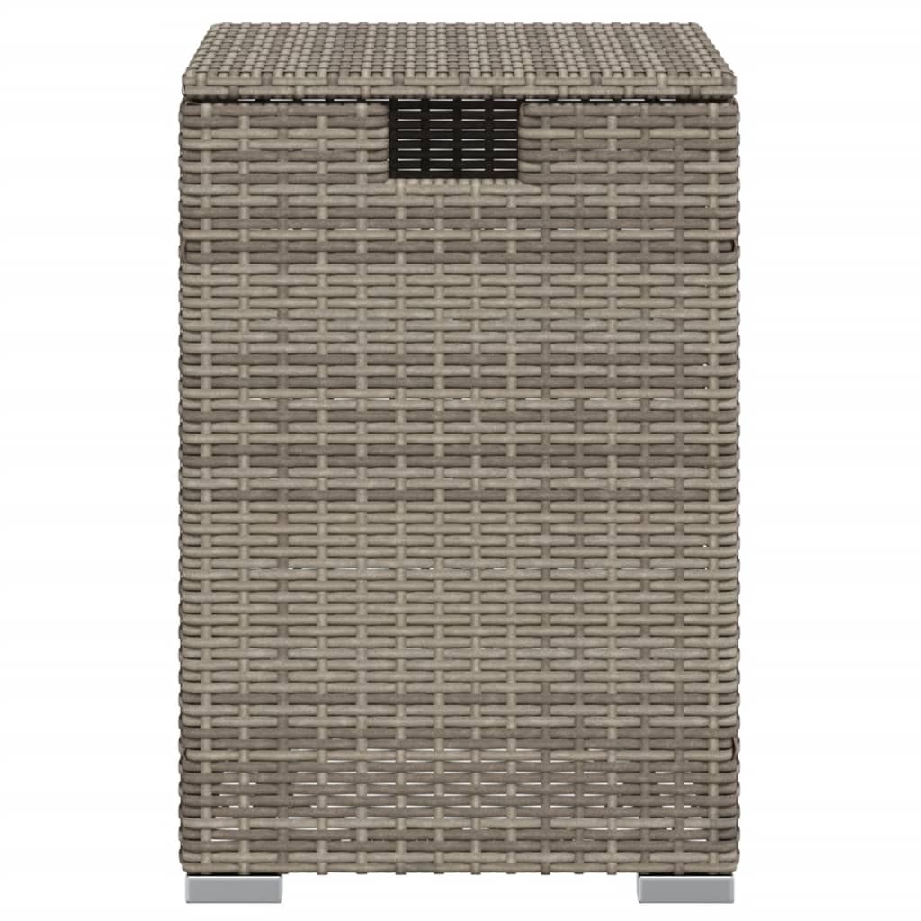 vidaXL Propane Tank Cover Table Gray 15.7"x15.7"x23.6" Poly Rattan
