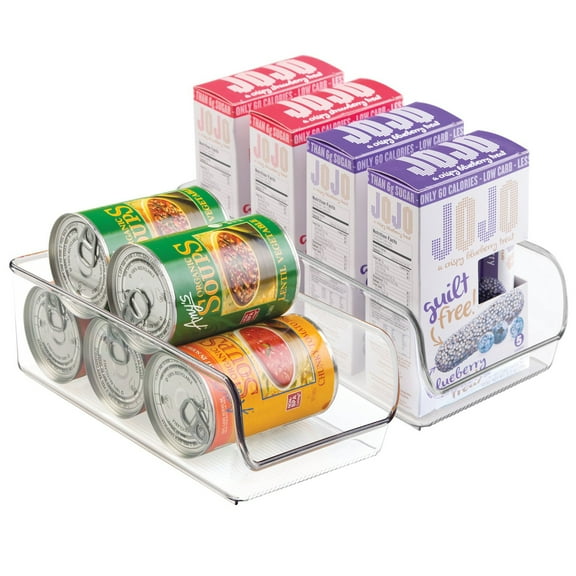 iDesign Stackable Kitchen Storage and Organization Bins, Set of 2, Clear
