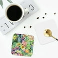 thumbnail image 5 of Kll Square Drink Coasters Set Of 4,Pu Leather Absorbent Coasters Set Decorative Coffee Cup Coasters Housewarming Gift For Home Decor-Watercolor Blooming Cactus, 5 of 9