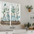 thumbnail image 4 of Farmhouse Kitchen Curtains 27.5Wx39H Inch Rod Pocket Rustic Eucalyptus Decor Retro Green Leaf Flower Butterfly Vintage Wood Barn Door Small Bedroom Living Room Window Drapes Fabric 2 Panel, 4 of 4