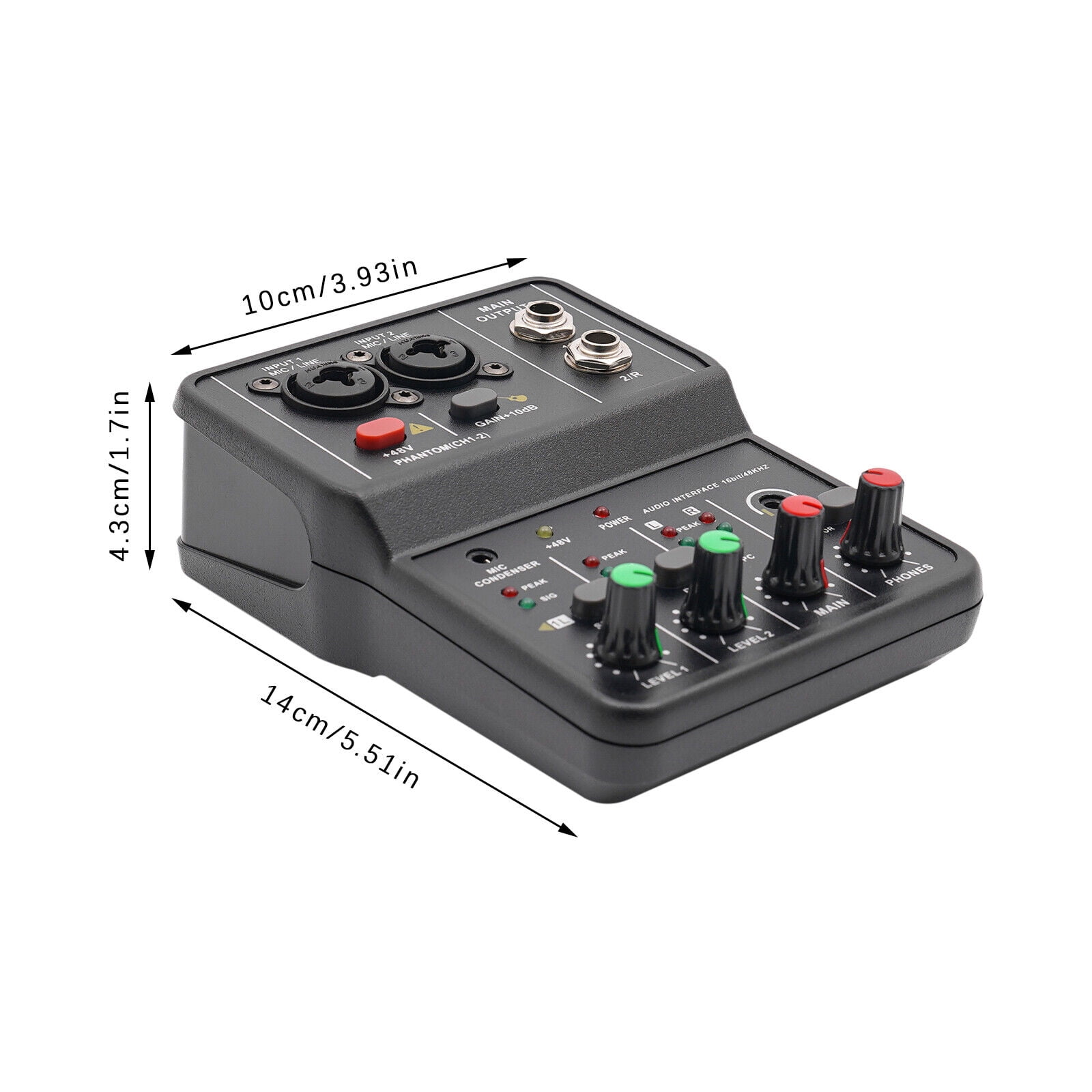 2 Channel Mini Audio Mixer USB DJ Sound Mixing Console Amplifier Studio for home KTV, conferences