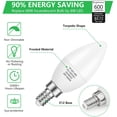 thumbnail image 6 of 12-Pack E12 Candelabra LED Bulbs 6W 600LM 5000K Daylight Light Bulb, 6 of 8