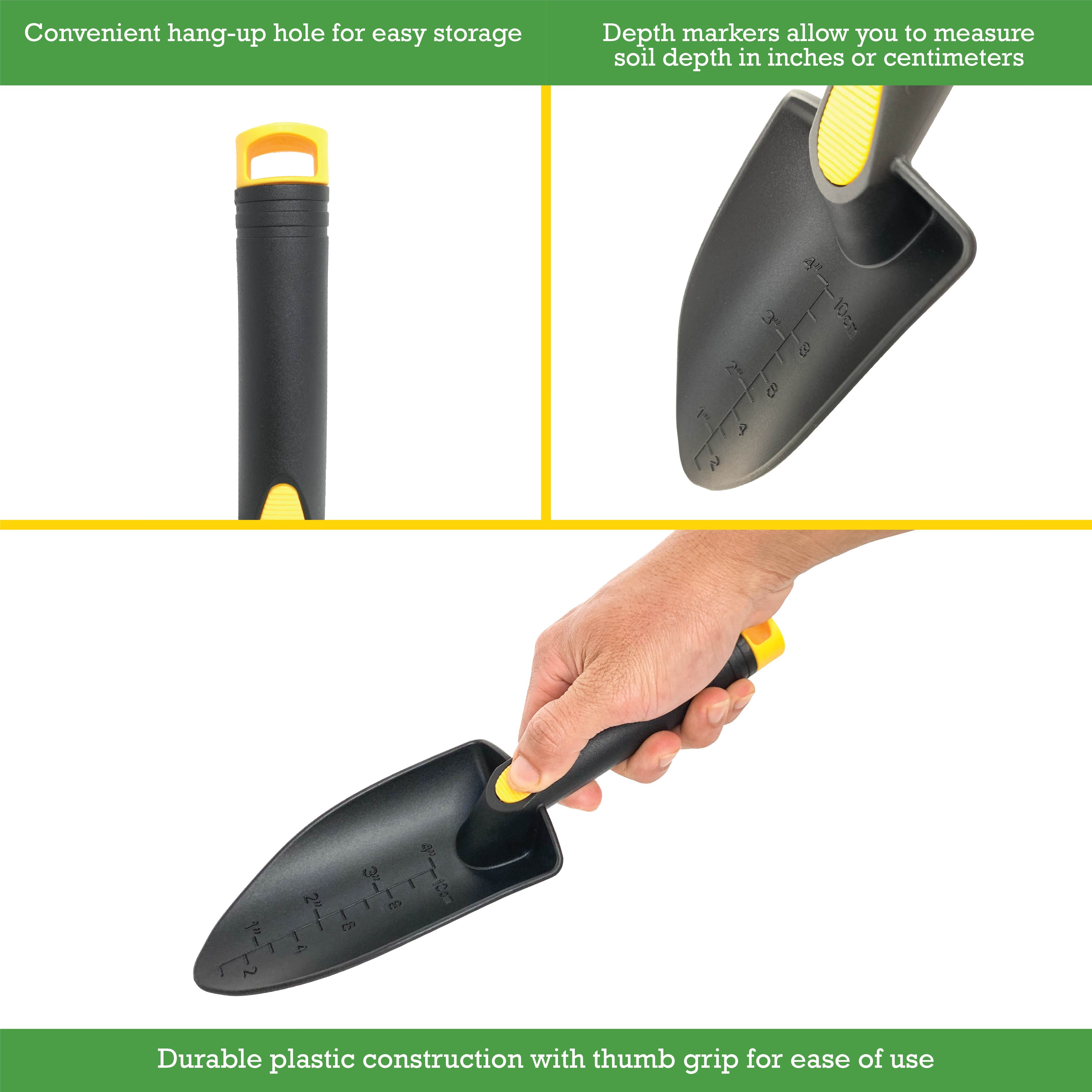 Expert Gardener Lightweight Plastic Gardening Trowel, Black and Yellow