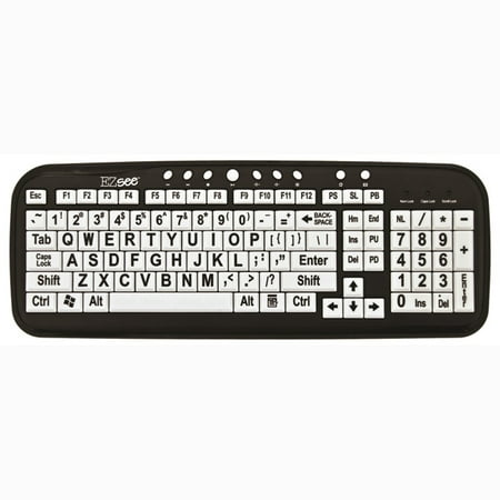 Ergoguys Egoguys Ezsee USB Large Print Low Vision, Media Keyboard, (Best Large Print Keyboard)