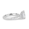 thumbnail image 3 of 2.00Ct Princess Cut Lab-grown diamond Engagement Ring, Wrap Hidden Halo & Pavé, 18K White Gold, 3 of 7