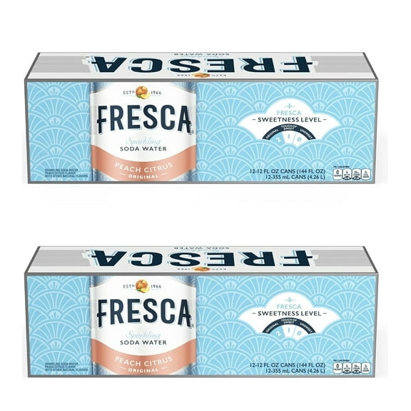 Fresca Peach Citrus Soda, 12 oz Can (Pack of 24)