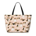 thumbnail image 2 of Daiia Beagle Dog On Brown Beach Travel Bag - Water-Resistant Beach Bag, Lightweight Tote with 7 Pockets for Women and Men - Gym,Pool,Camping,Reusable Grocery Bag, 2 of 7