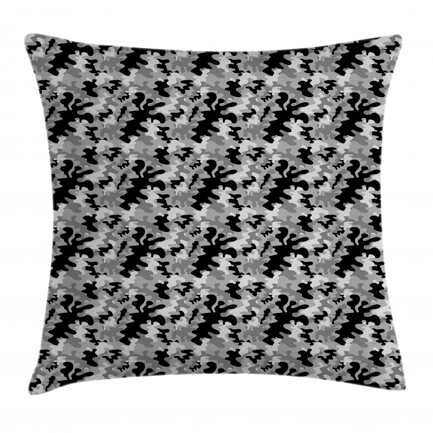 Black and Grey Throw Pillow Cushion Cover, Stain Like Camouflage