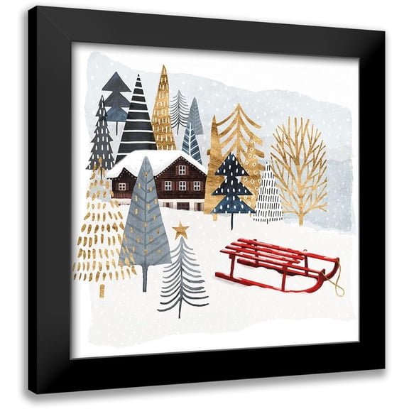 Borges, Victoria 12x12 Black Modern Framed Museum Art Print Titled - Christmas Chalet II
