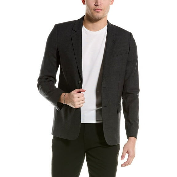 The Kooples mens Wool-Blend Suit Jacket, 46, Black