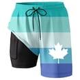 thumbnail image 2 of ibiyuan Men Swim Trunks 9 Inch with Mesh Lining Quick Dry Bathing Suit 2 In 1 Summer Beach Cruise Board Shorts Zipper Pockets Stretch Funny Print Beach Swimwear,Sky Blue-B, 2 of 4