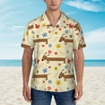 thumbnail image 2 of Xecao Dachshund Dog And Flower print Hawaiian shirt - a stylish short-sleeve button-down for men, perfect for casual beach and tropical outings., 2 of 9