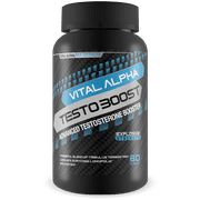 Vital Alpha Testo Boost - Advanced Testosterone Booster for Energy, Stamina, Performance and Muscle Growth with Tibulus Terrestris - 60 Capsules