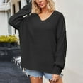 thumbnail image 4 of Annhoo Sweater for Women Casual Long Sleeve V Neck Knitted Tops Fall Winter Loose Comfort Pullover Sweater Tops, 4 of 5