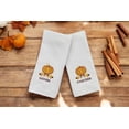 thumbnail image 3 of Serafina Home Decorative Harvest Hand Towels: Embroidered Golden Wheat with Gather Together on Plush White, 2 Piece Set, 16 x 25" Inch (Thankful), 3 of 4