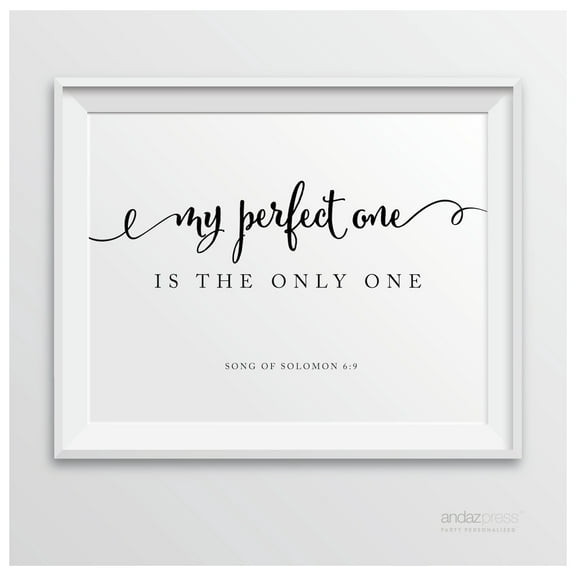 Solomon 6 9 - My Perfect One Biblical Quotes Formal Black & White Wedding Signs