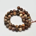 thumbnail image 2 of Natural Petrified Wood Round Bead Strands 8~9mm Hole: 1mm about 43~47pcs/strand 15 inch, 2 of 4
