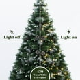 thumbnail image 5 of LuxenHome 7Ft Pre-Lit Green & White Pine Christmas Tree with Pinecones & Metal Stand, Holiday Decor, 5 of 9