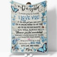thumbnail image 1 of Blanket Gift Ideas For Daughter, I Love You, Butterfly Floral, 1 of 5