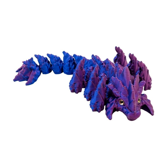 GuFamilya 3D Printed Dragon, 3D Dragon,3D Printed Fidget Dragon, 3D Printed Articulated Dragon for Home Office Car Desk Decor Toys Purple