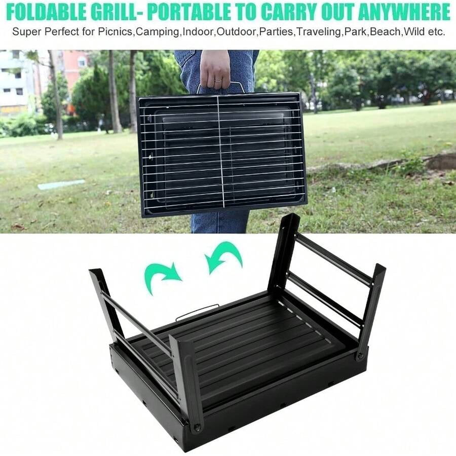 Barbecue Grill, Charcoal Grill Folding Portable Lightweight Barbecue Grill Tools For Outdoor Grilling Cooking Camping Hiking Picnics Tailgating Backpacking Party (Medium)