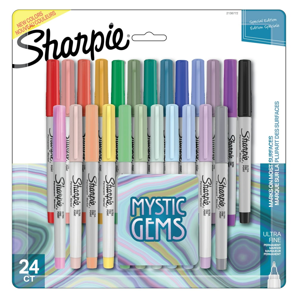 Sharpie Permanent Markers, UltraFine Point, Featuring Mystic Gem Color