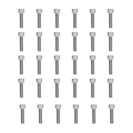 

30Pcs M6 Screw Bolts 304 Stainless Steel A270 Hex Socket Cap Cylinder Head Bolt Set DIN 912M6x25
