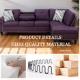 thumbnail image 2 of L Shaped Sectional Couch, Modern Nailhead Lounge Sofa, Modular Sectional Sofa with Reversible Cup Holder,4-Seat Linen Sectional Sofa Sets, Modern Living Room Furniture Sets,Amaranth, 2 of 6