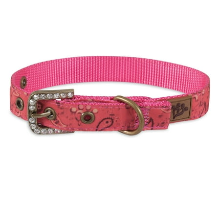 - Petmate MuttNation Fueled by Miranda Lambert Pink Bandana Print Ribbon Custom Fit Dog Collar Small