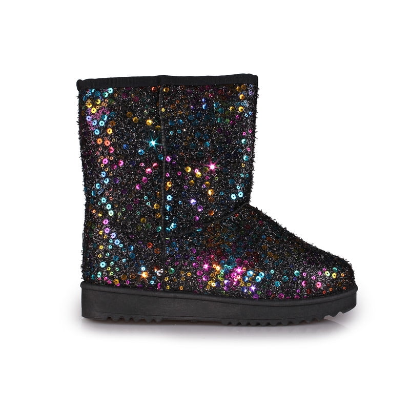Women’s Glamour Sequined Mid-Calf Winter Snow Boots