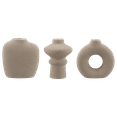 thumbnail image 1 of Bouclair Grey Set of 3 Beige Ceramic Vases, 1 of 4