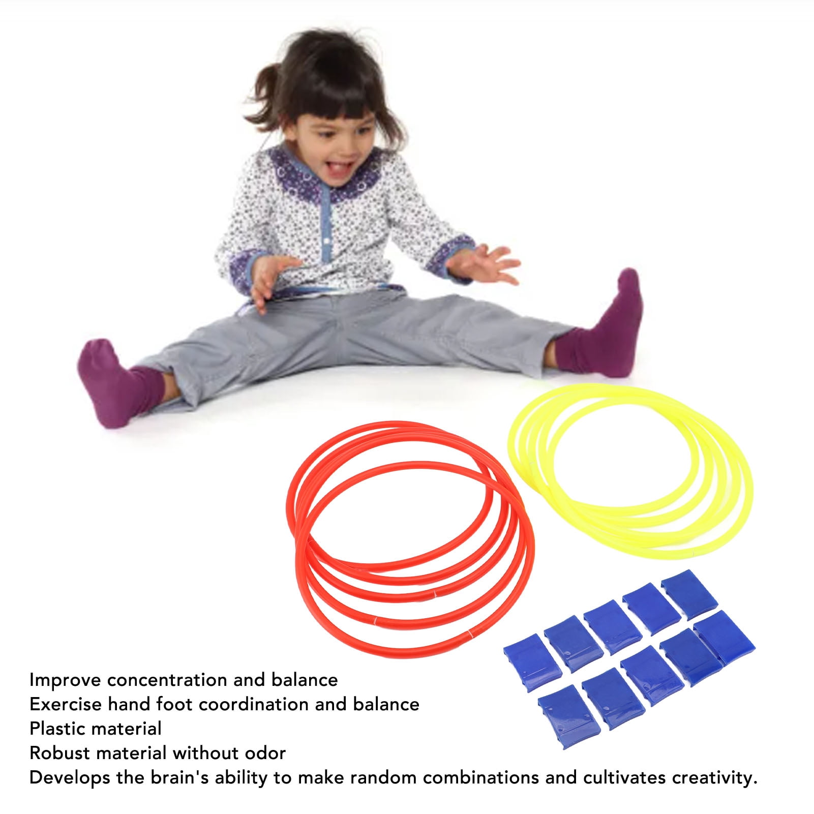 LAZIOEGR Outdoor Ring Game with 10Pcs Rings Connectors 28cm / 11 inches Improved Balance Enhanced Coordination Ring Game Set for Backyard Lawn and Sensory Training