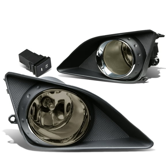 DNA Motoring FL-TCO08-SM For 2009 to 2010 Toyota Corolla E140 / E150 Pair Bumper Driving Fog Lights Bezel Wiring Kit Switch (Smoked Lens)