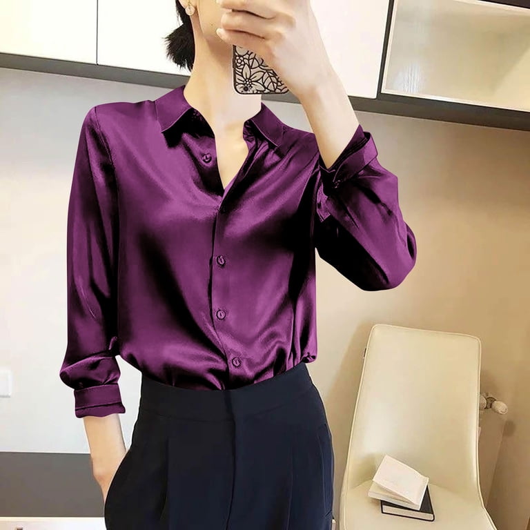 purple dress blouses for women & Other Stories | Ruffle V-Neck Blouse | Purple