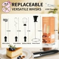 thumbnail image 2 of BUSATIA Milk Frother Handheld with 3 Heads, Coffee Whisk Foam Mixer with USB Rechargeable 3 Speeds, Electric Mini Hand Hand Frother for Latte, Cappuccino, Hot Chocolate, Egg, Black, 2 of 7